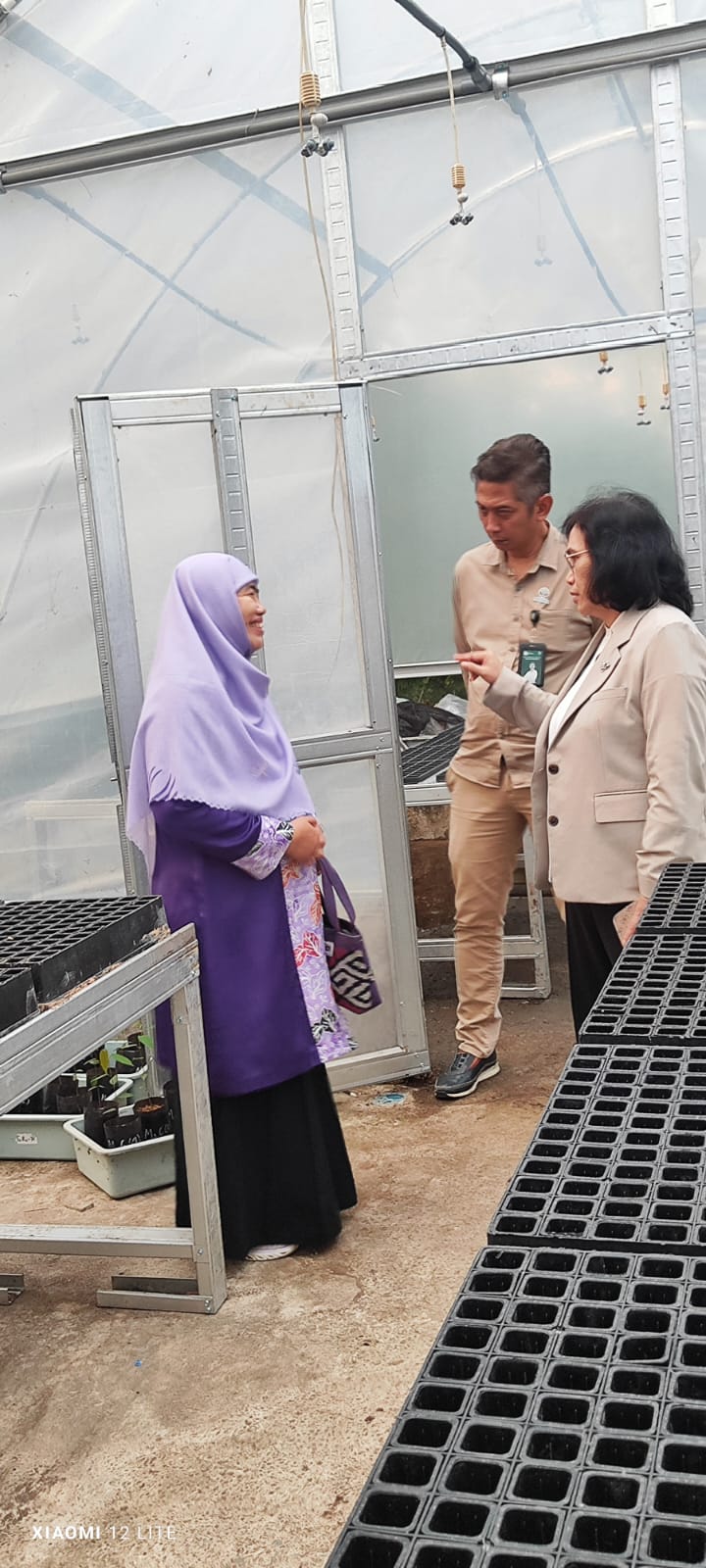 Staf Ahli Menteri Kehutanan Bidang Perubahan Iklim, Prof. Dr. Haruni Krisnawati, S.Hut, M.Si (tengah) meninjau Laboratorium Persemaian bantuan PT Mayawana Persada, didampingi kepala BPHL Kalbar, Adhi Suprihadhi, S.Hut, M.Sc dan Dekan Fakultas Kehutanan, Untan, Dr.Ir.Farah Diba, S.Hut, M.Si